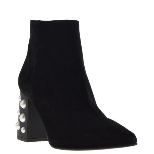 So jamie Perfect Pearl dames enkellaarsjes zwart