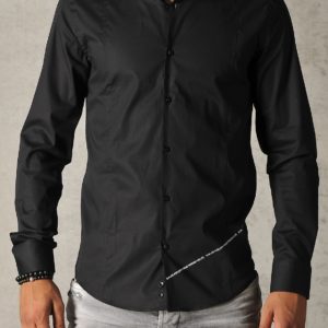 ER denim overhemd zwart