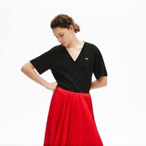 Lacoste T-shirt dames van hoogwaardig katoen zwart