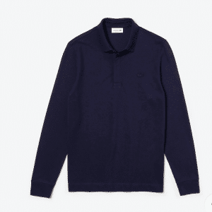 Lacoste Paris Polo heren regular fit katoenpiqué met stretch en lange mouwen navy