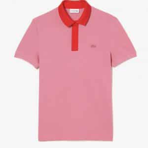 Lacoste smart Paris polo van organische katoen piqué roze/rood
