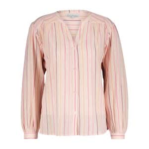 Red Button blouse lurex stripe