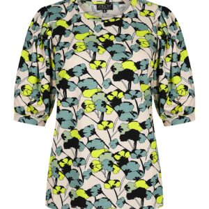 Zilch top BOUQUET-LEMON fancy sleeve
