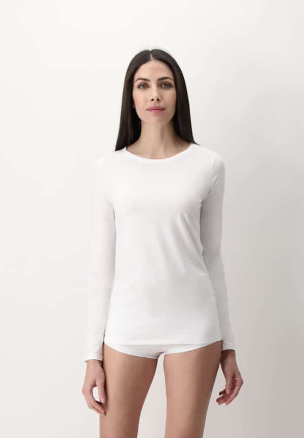 Perfect Line Cotton -T-Shirt Long Sleeve wit