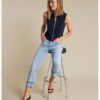 Red Button waist coast zipper dark blue - Afbeelding 2
