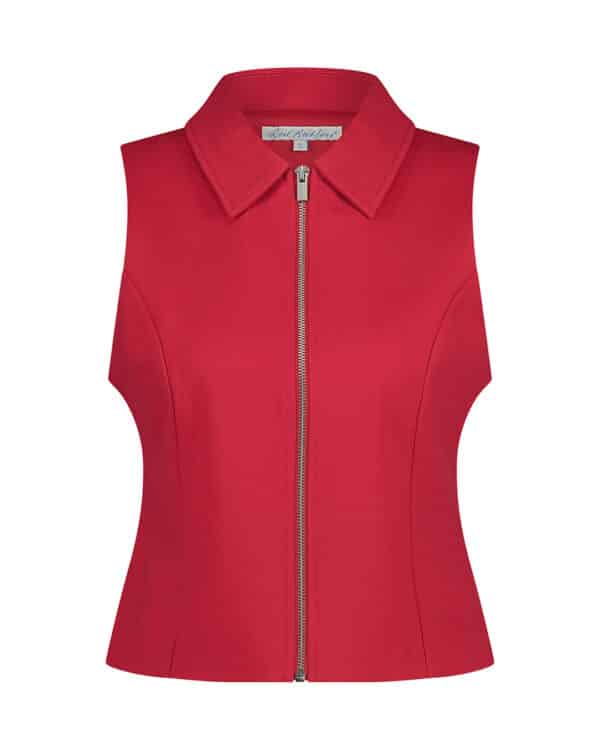 Red Button Waistcoat zipper punta red