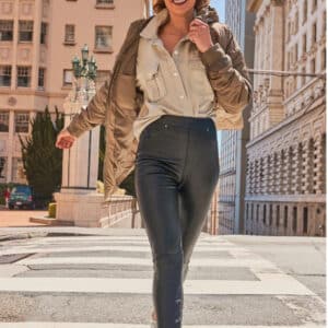 Spanx ankle skinny pants faux leather