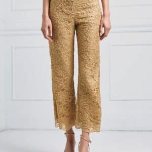 Access Lace cropped pants gold