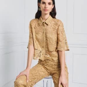 Access lace shirt gold