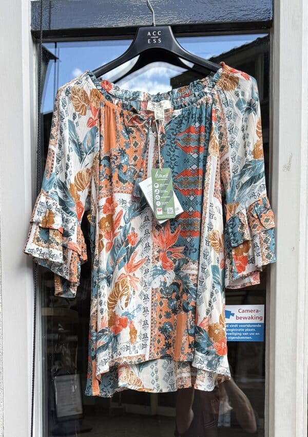 Orientique Kauai top frill sleeve