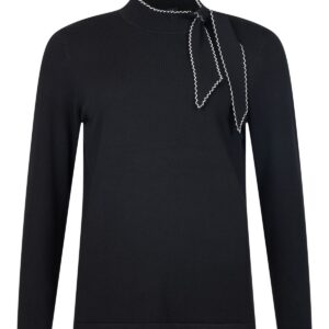 Sunday pullover zwart met strik