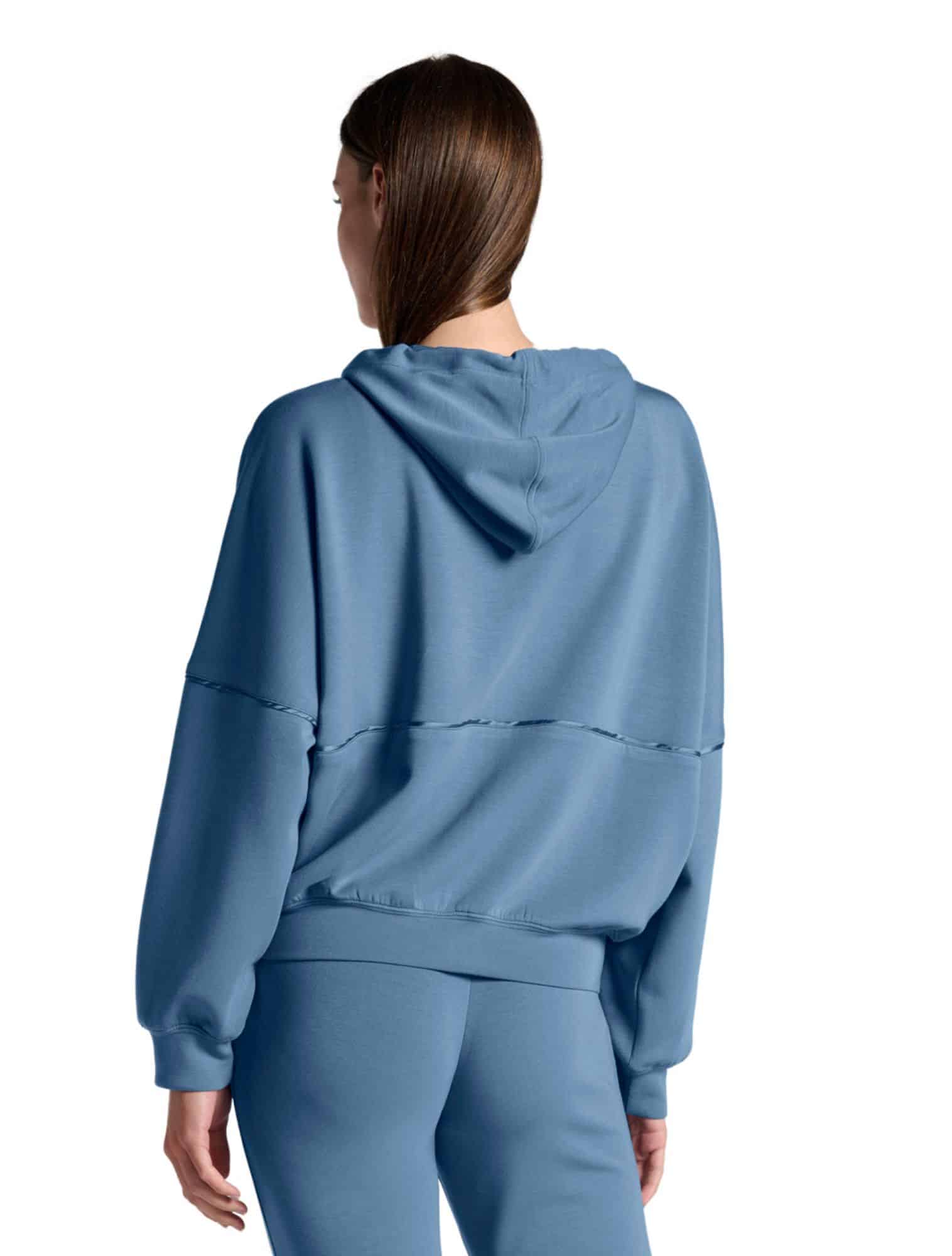 Oroblu Modal Technical Fabric Sweatshirt with Hood and Zip Boarding Pass blue - Afbeelding 2