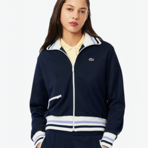 Lacoste gestreept accent sweatshirt met rits
