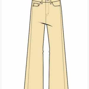 De Claudette Slanted Seams Twill butter yellow