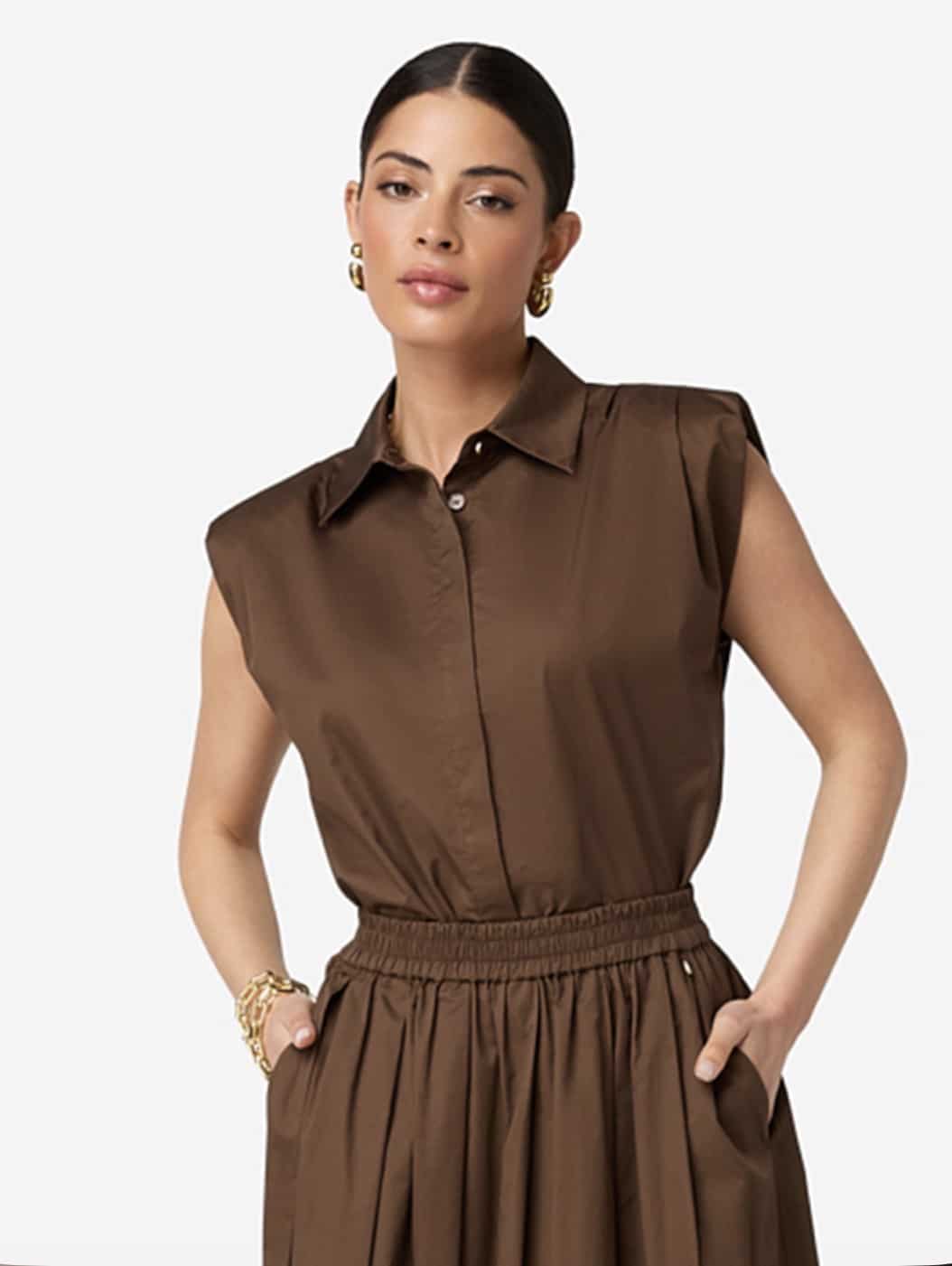 Ibana Tanai top in Bean Brown - Afbeelding 3
