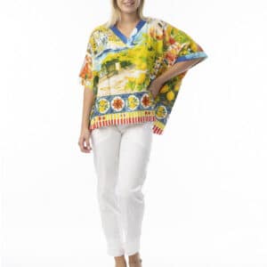 Orientique Amalfi Top V Oversize Print