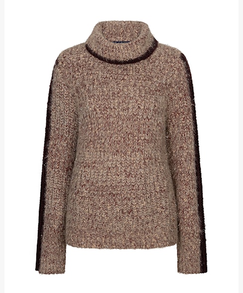 Red Button Cocoon sweater darkberry
