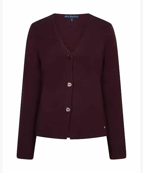 Red Button Emilie Knit Blazer Burgundy
